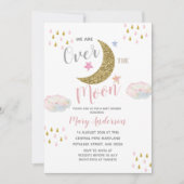 Moon Blush Roze Baby shower Kaart (Voorkant)