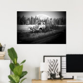 Moon boven roest poster (Thuiskantoor)