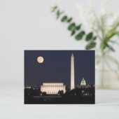 Moon boven Washington DC Briefkaart (Staand voorkant)