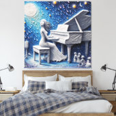 MOON CANVAS AFDRUK (Insitu (Slaapkamer))