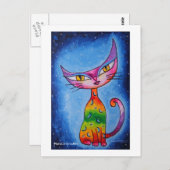 Moon Cat Briefkaart (Voorkant / Achterkant)