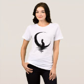 Moon Cat T-Shirt – Witchy Celestial Black Cat Grap (Voorkant volledig)