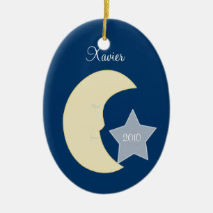 MOON Celestial Persoonlijk kerstversieel Keramisch Ornament