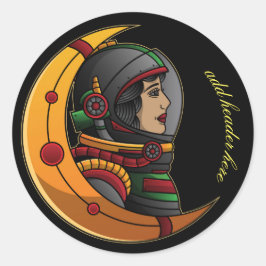 Moon Challenge Round Sticker