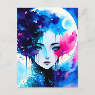 Moon Child Anime Fantasy Art Briefkaart