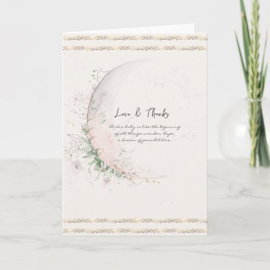 Moon Child | Baby shower van Boho Hippie Bedankkaart (Voorkant)
