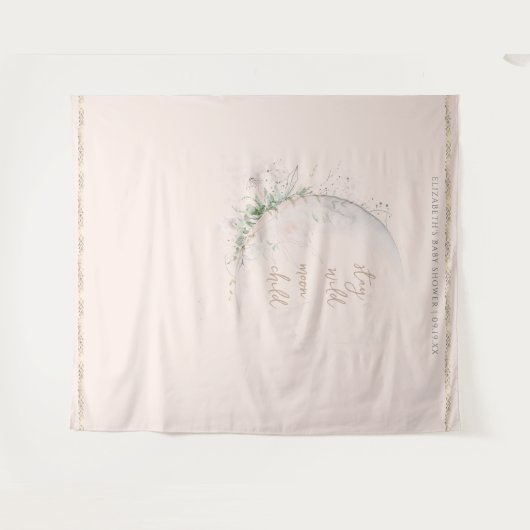 Moon Child | Baby shower van Boho Hippie Wandkleed (Voorkant (horizontaal))