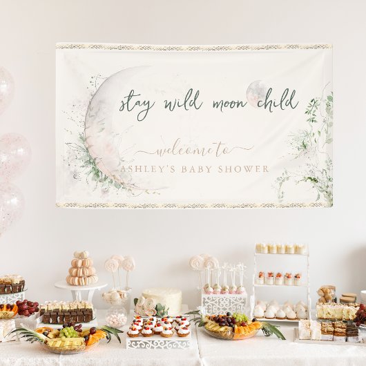 Moon Child | Boho Hippie Baby shower Welkom Spandoek