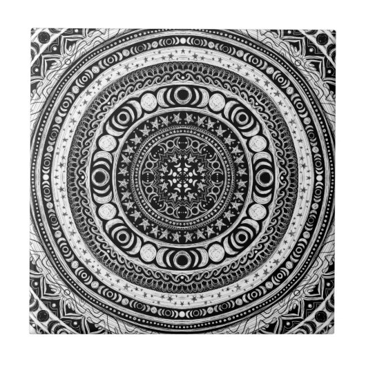 Moon Child Mandala Triple Moon Witch Tegeltje (Voorkant)
