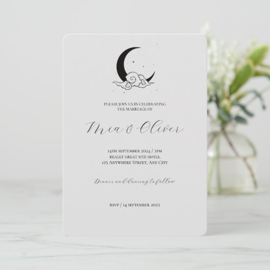 Moon Cloud Faire-part de mariage (Debout devant)