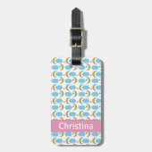 Moon Cloud Stars Faux Gold Glittern Personaliseren Bagagelabel (Voorkant verticaal)