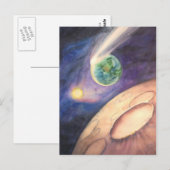 Moon, Comet, Aarde, Zon Briefkaart (Voorkant / Achterkant)