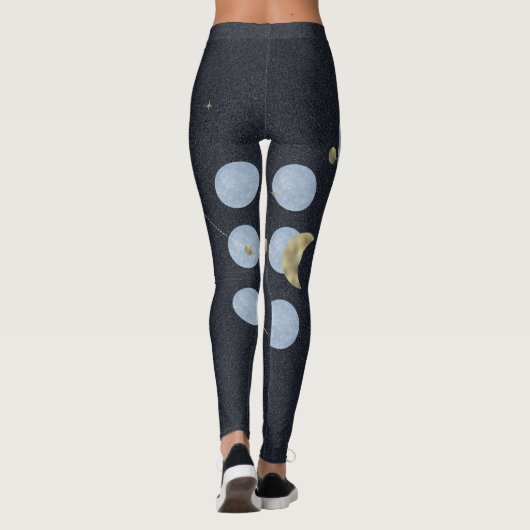 Moon Constellation Blue Yoga Pattern Legging (Achterkant)