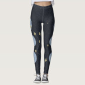 Moon Constellation Blue Yoga Pattern Legging (Voorkant)
