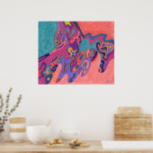 Moon Crashers, abstracte kunst Poster (Keuken)