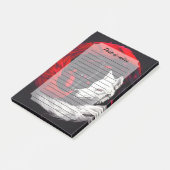 Moon Crimson Red White Wolf Post-it® Notes (Schuin)