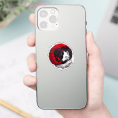 Moon Crimson Red White Wolf Sticker (Telefoon)