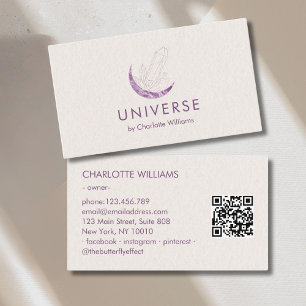 Moon Crystal Energy Healer QR-code Visitekaartje