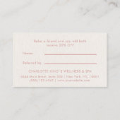 Moon Crystal Energy Healer Salon Beige Aanbevelingskaartje (Achterkant)