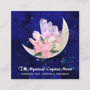 *~* Moon Crystals Floral Bouquet Cosmic  Vierkante Visitekaartje