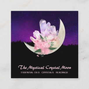 *~* Moon Crystals Floral Landscape Square Business Vierkante Visitekaartje