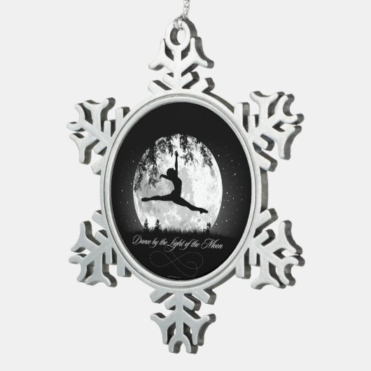 Moon Dance Snowflake Pewter kerstversiering Tin Sneeuwvlok Ornament (Rechts)