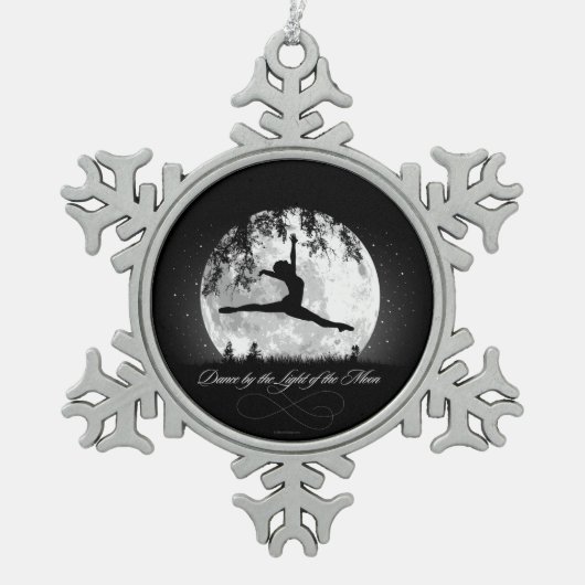 Moon Dance Snowflake Pewter kerstversiering Tin Sneeuwvlok Ornament (Voorkant)