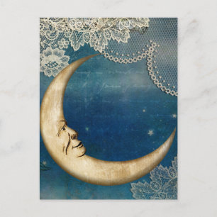 Moon Decoupage Briefkaart hemelse kunstgroet