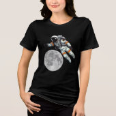 Moon Design with Astronaut | Amazing Space Art  Tri-Blend Shirt (Voorkant)