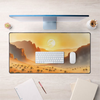 Moon Desk Mat - Esthetische maanfasen, volle maan,
