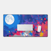 Moon Desk Mat - Phases lunaires esthétiques, Plein (Clavier et souris)