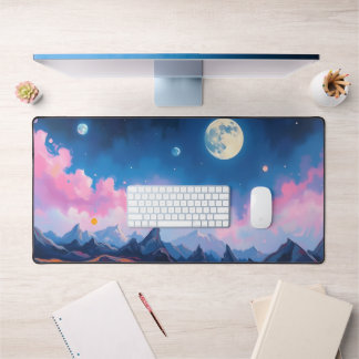 Moon Desk Mat - Phases lunaires esthétiques, Plein