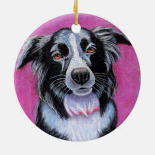Moon Dog, Border Collie Keramisch Ornament