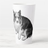 Moon-Dot Corgi Sips Latte Mok (Voorkant)