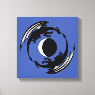 Moon Dragons Fantasy Design Canvas afdrukken