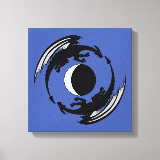 Moon Dragons Fantasy Design Canvas Afdrukken (Voorkant)