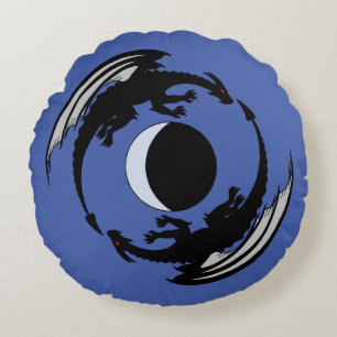 Moon Dragons Fantasy Design Round Pillow Rond Kussen