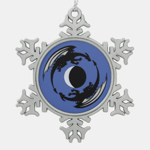Moon Dragons Fantasy Design Snowflake Pewter Chris Tin Sneeuwvlok Ornament