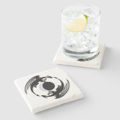 Moon Dragons Fantasy Design Stenen Onderzetter (Zijkant)