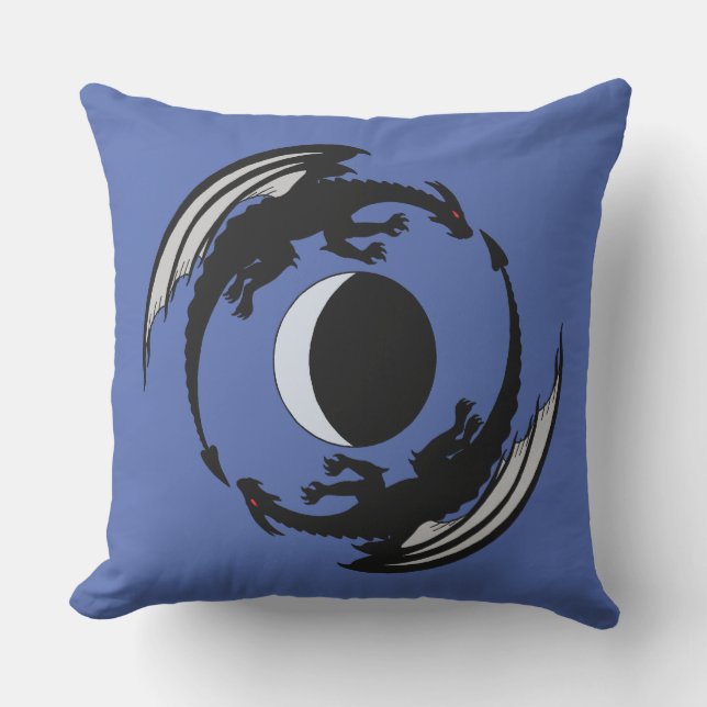 Moon Dragons Imaginaire Design Coussin extérieur (Recto)