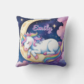 Moon Dream Unicorn Coussin - Nom modifiable (Verso)