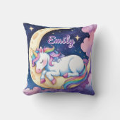 Moon Dream Unicorn Coussin - Nom modifiable (Recto)