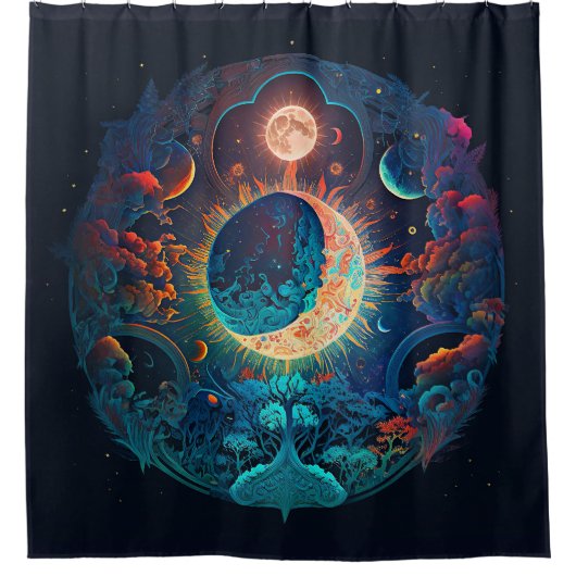 Moon Dreams Shower Curtain Douchegordijn (Voorkant)