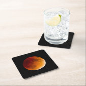 Moon Eclipse Blood Moon | Mendota Heights Vierkante Kartonnen Onderzetter (Insitu)