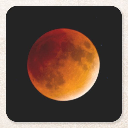 Moon Eclipse Blood Moon | Mendota Heights Vierkante Kartonnen Onderzetter (Voorkant)