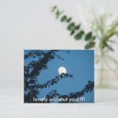 Moon, eenzaam zonder jou!!!! briefkaart (Staand voorkant)