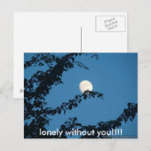 Moon, eenzaam zonder jou!!!! briefkaart (Voorkant / Achterkant)