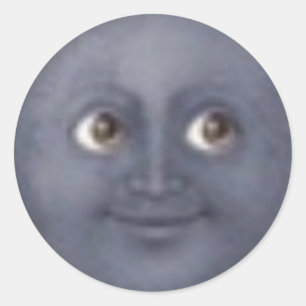 Moon emoji-stickers ronde sticker