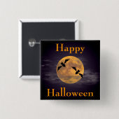 Moon en Bats Vierkante Button 5,1 Cm (Voorkant /achterkant)