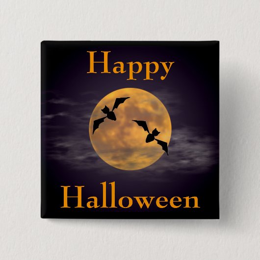 Moon en Bats Vierkante Button 5,1 Cm (Voorkant)
